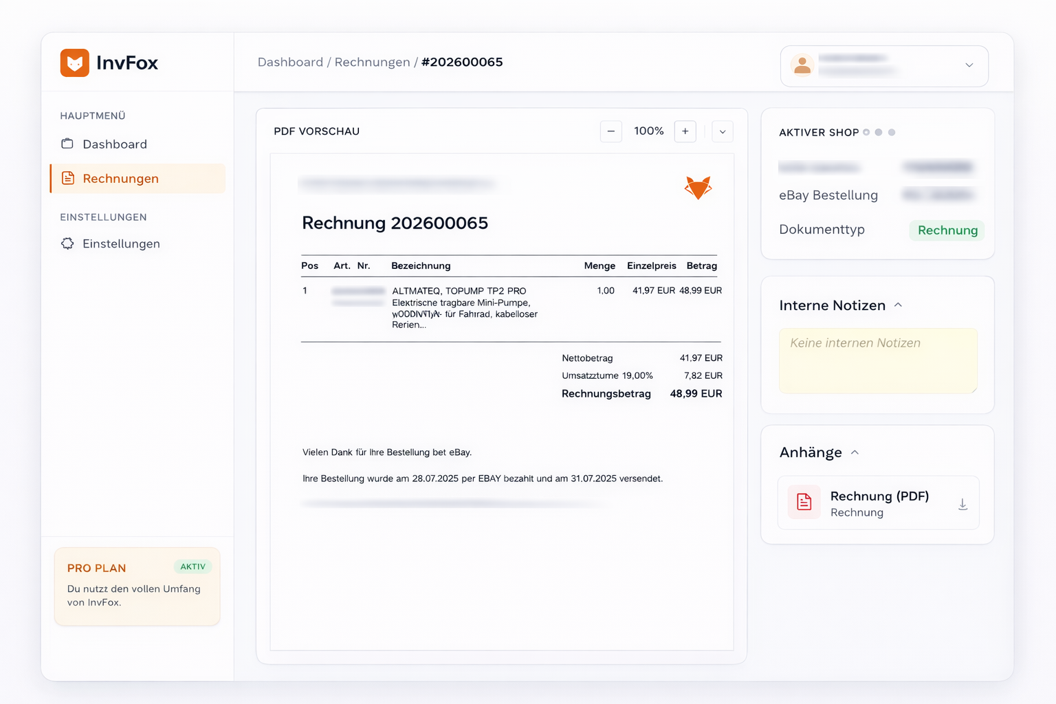 InvFox Dashboard Preview